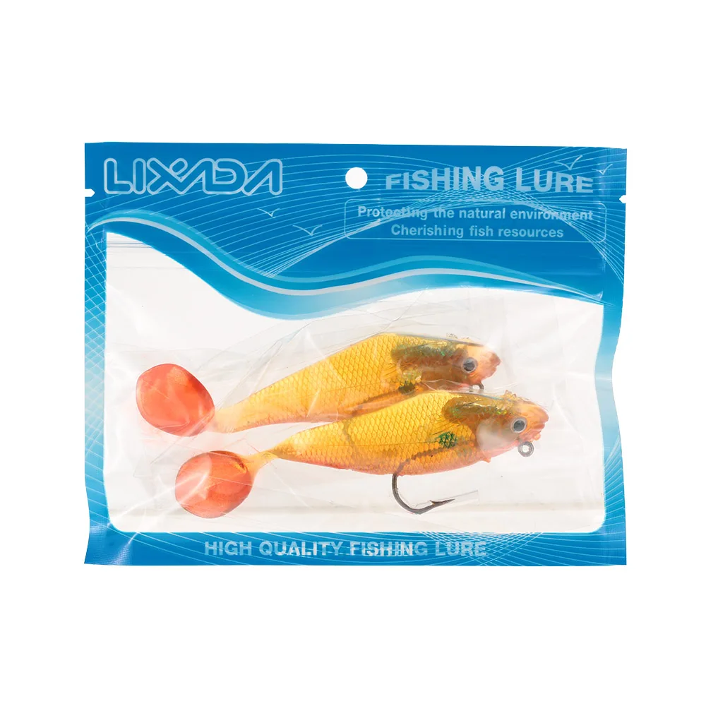 Lixada 2 шт. искусственные мягкие приманки рыболовные Т хвост с одним крюком