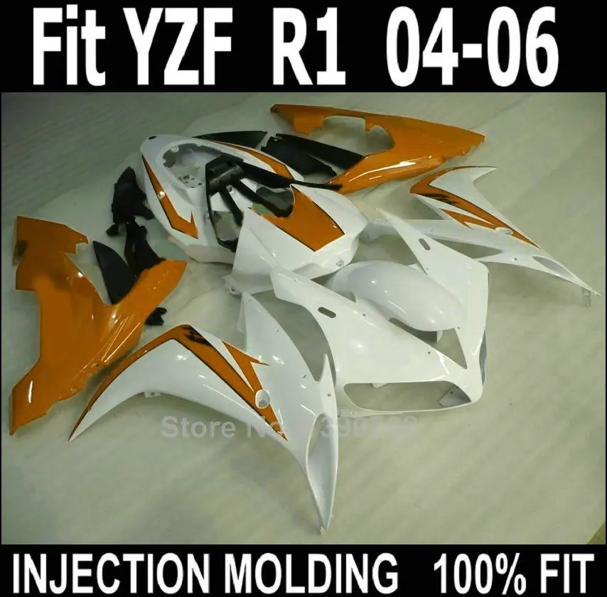 

Injection molded free customize fairing kit for Yamaha YZF R1 2004 2005 2006 white red fairings set YZFR1 04 05 06 NV67