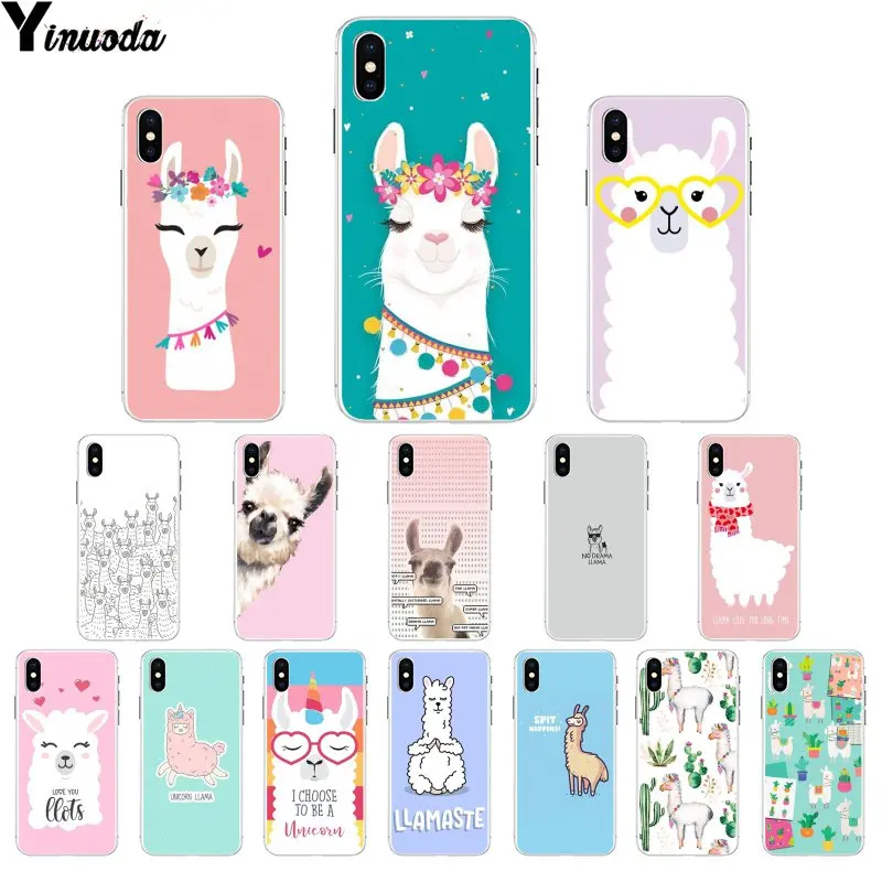 Yinuoda лама альпакас животное мягкий ТПУ чехол для телефона Apple iPhone 8 7 6 6S Plus X XS MAX 5 5S SE