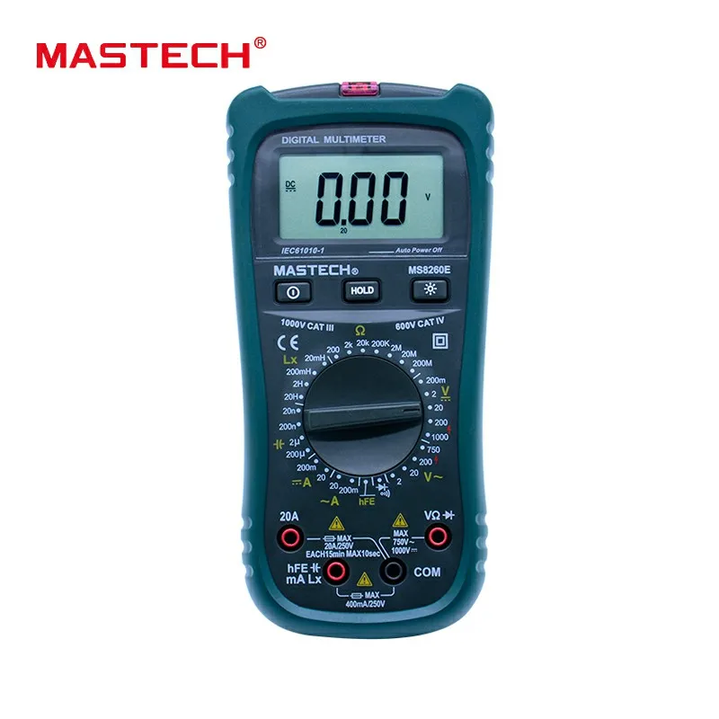 

MASTECH MS8260E Digital Multimeter LCR Meter AC DC Voltage Current Tester w/hFE Test & LCD Backlight Meter Multimetro