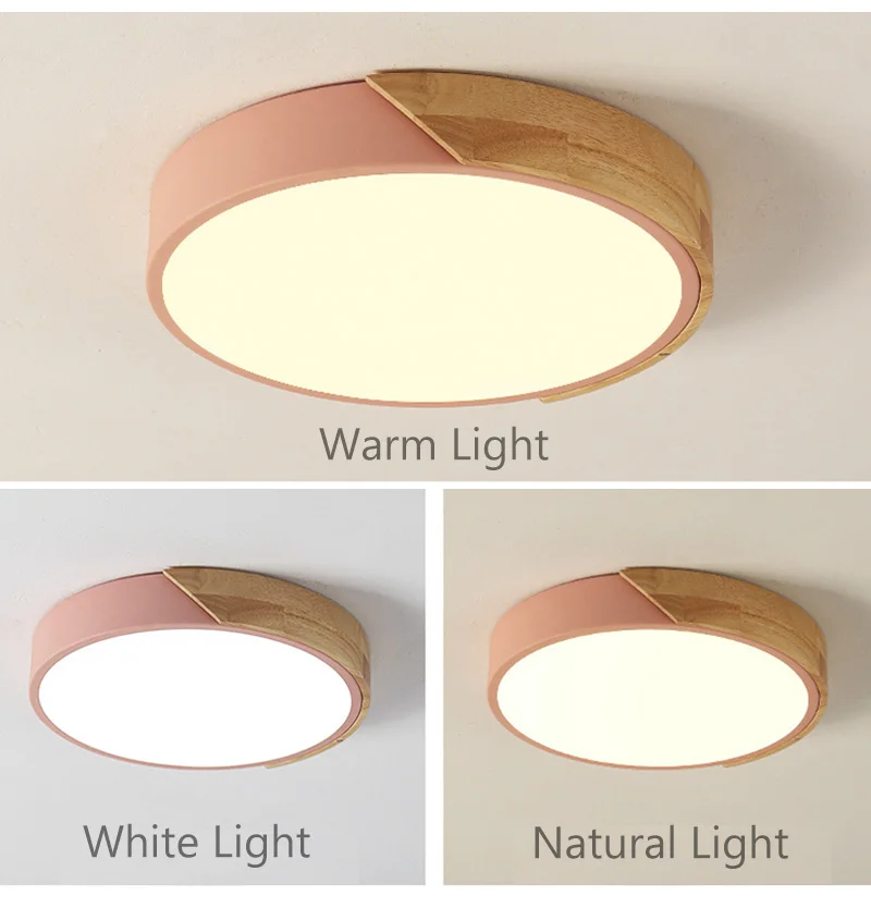 Modern led ceiling light with remote control Loft living room lights bedroom Nordic interior lighting home Wood led plafondlamp