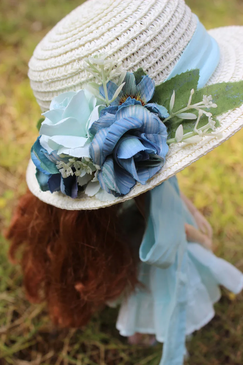1 шт., элегантная соломенная шляпа с цветами, розовая соломенная шляпа с повязкой, синяя футболка, платье, юбка на лямках для Blyth licca 1/6, аксессуары для кукол, одежда