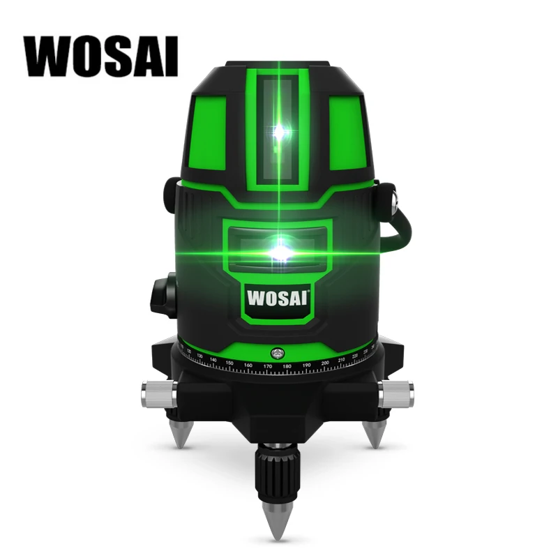 WOSAI láser verde Nivel 5 líneas 6 puntos de nivel láser automático de nivelación 360 Vertical y Horizontal inclinación y 532nm al aire libre de modo - 1