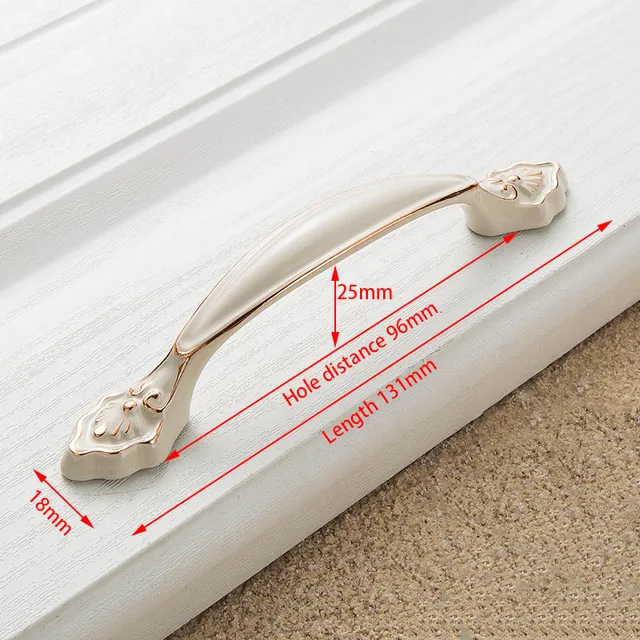 KAK Zinc Aolly Ivory White Handles Kitchen Cupboard Door Pulls