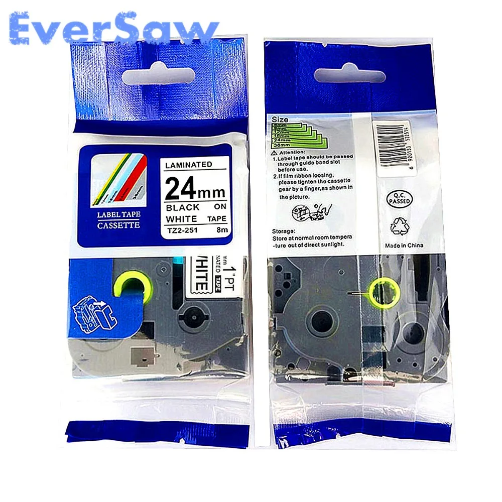 

TZe-251 tze251 tz251 tze 251 24mm black on white tz tape Compatible brother Ribbons p touch printer PT530/550/3600