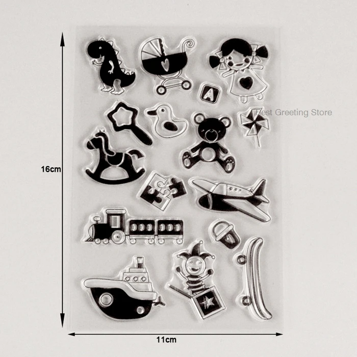 Милые детские игрушки ясные штампы для украшения для скрапбукинга, детские игрушки штампы крафтовые штампы