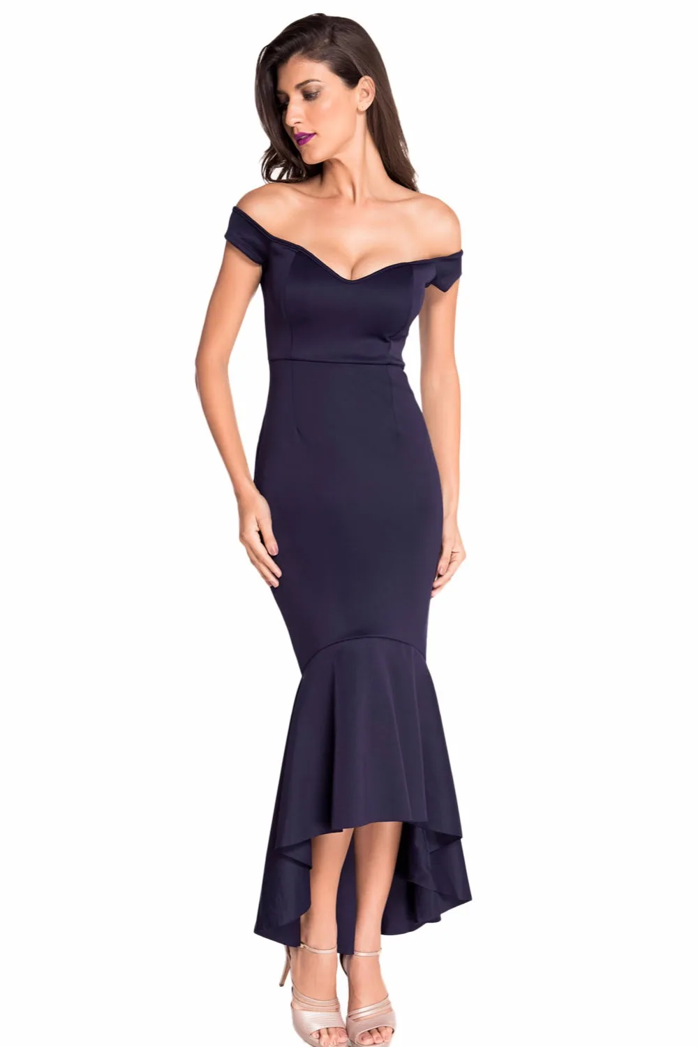 Navy-Off-shoulder-Mermaid-Jersey-Evening-Dress-LC60171-4