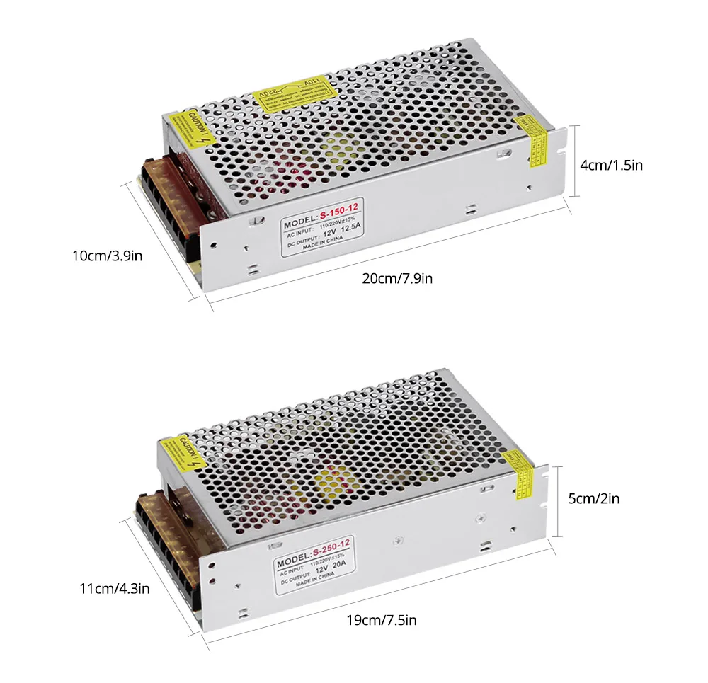 12 В импульсный источник питания Светильник ing трансформатор 5A 10A 20A для светодиодной ленты Светильник СВЕТОДИОДНЫЙ Драйвер адаптер 60 Вт 120 Вт 240 Вт 360 Вт AC110/220 В