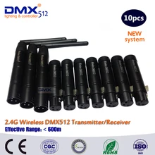 DHL COLORNIE 10 шт 2,4G DMX512 DJ led беспроводной передатчик по протоколу DMX+ приемник