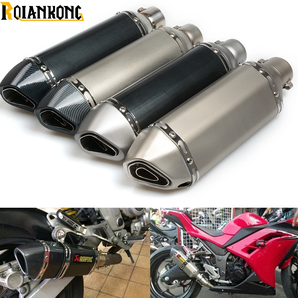 

Motorcycle Exhaust Muffler Pipe Carbon Fiber Exhaust pipe CBR 125 250 CB400 CB600 YZF FZ400 Z750 Cafe Racer Exhaust Pipe