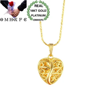 

OMHXFC Wholesale European Fashion Hot Woman Girl Party Birthday Wedding Gift Vintage Hollow Heart 18KT Gold Pendant Charm EP03