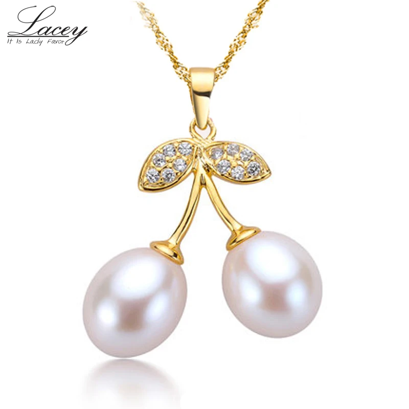 

LACEY pearl pendant gold fine jewelry,natural freshwater pearl pendant necklace silver 925 chain for women girlfriend best gifts