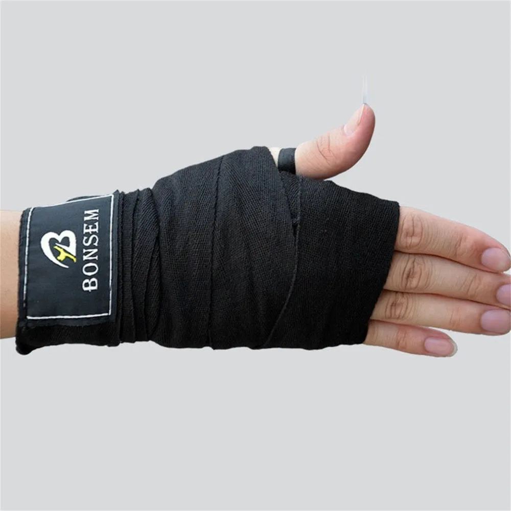 

1pc 2.4M Full Cotton Design Men Women Sports Strap Boxing Bandage Sweat Absorption Sanda Muay Thai Hand Gloves Wraps
