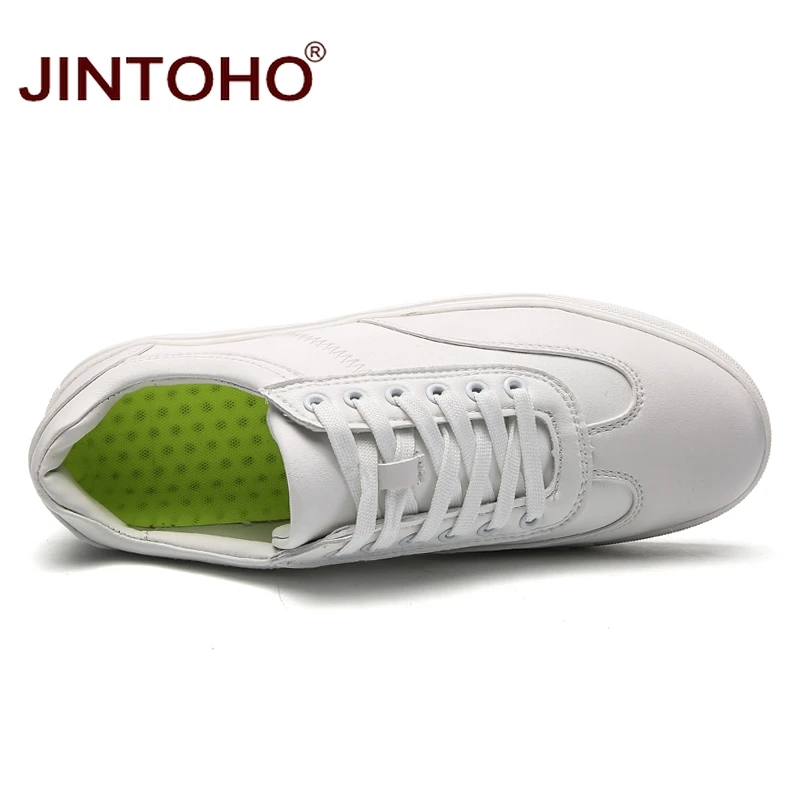 JINTOHO/Лидирующий бренд; обувь для скейтбординга; мужские кроссовки; удобная кожаная Белая обувь для отдыха; спортивная обувь; Новинка года; сезон весна; мужские кроссовки