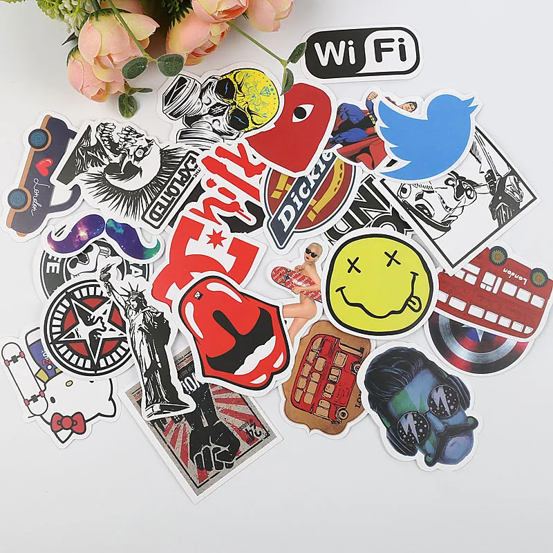 100 pcs cute cartoon PVC sticker waterproof graffiti Sticker Car Bumper and luggage box cool laptop skateboard Bicycle STICKER 100 pcs cute cartoon PVC sticker waterproof graffiti Sticker Car Bumper and luggage box cool laptop skateboard Bicycle STICKER
