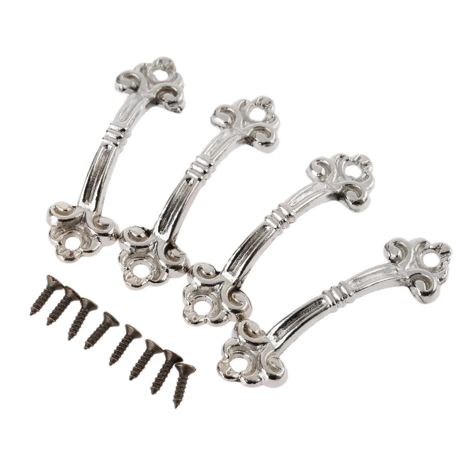 

4Pcs Furniture Handle Cabinet Knob and Handle Decorative Jewelry Box Drawer Cabinet Cupboard Handle Pull Knob Furniture Fittings