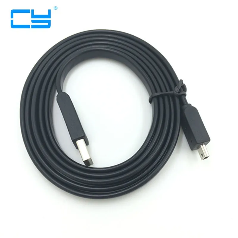 Mini USB 5pin to USB Male Ultra Slim Flat Data Cable 1.5m 150cm 5ft