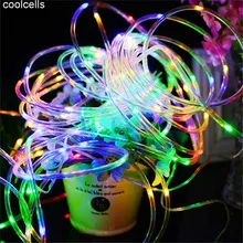 Светодио дный 7 м светодиодная Фея лампа солнечная мощность веревка трубка 50 светодио дный светодиодная струнная лампа открытый свет сад Рождественская вечеринка Декор Рождественский подарок водостойкий