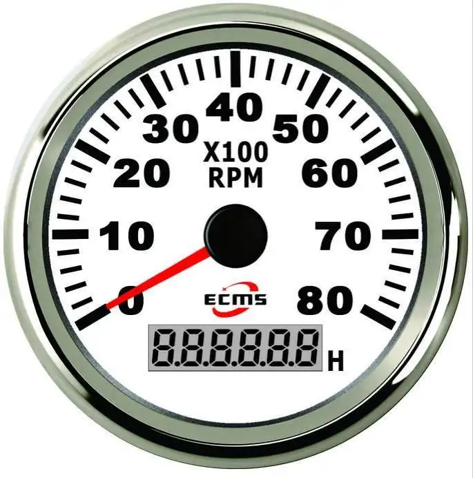 Marine Boat Yacht Car Tachometer RPM Gauge LCD Hourmeter 9 32V 0 8000
