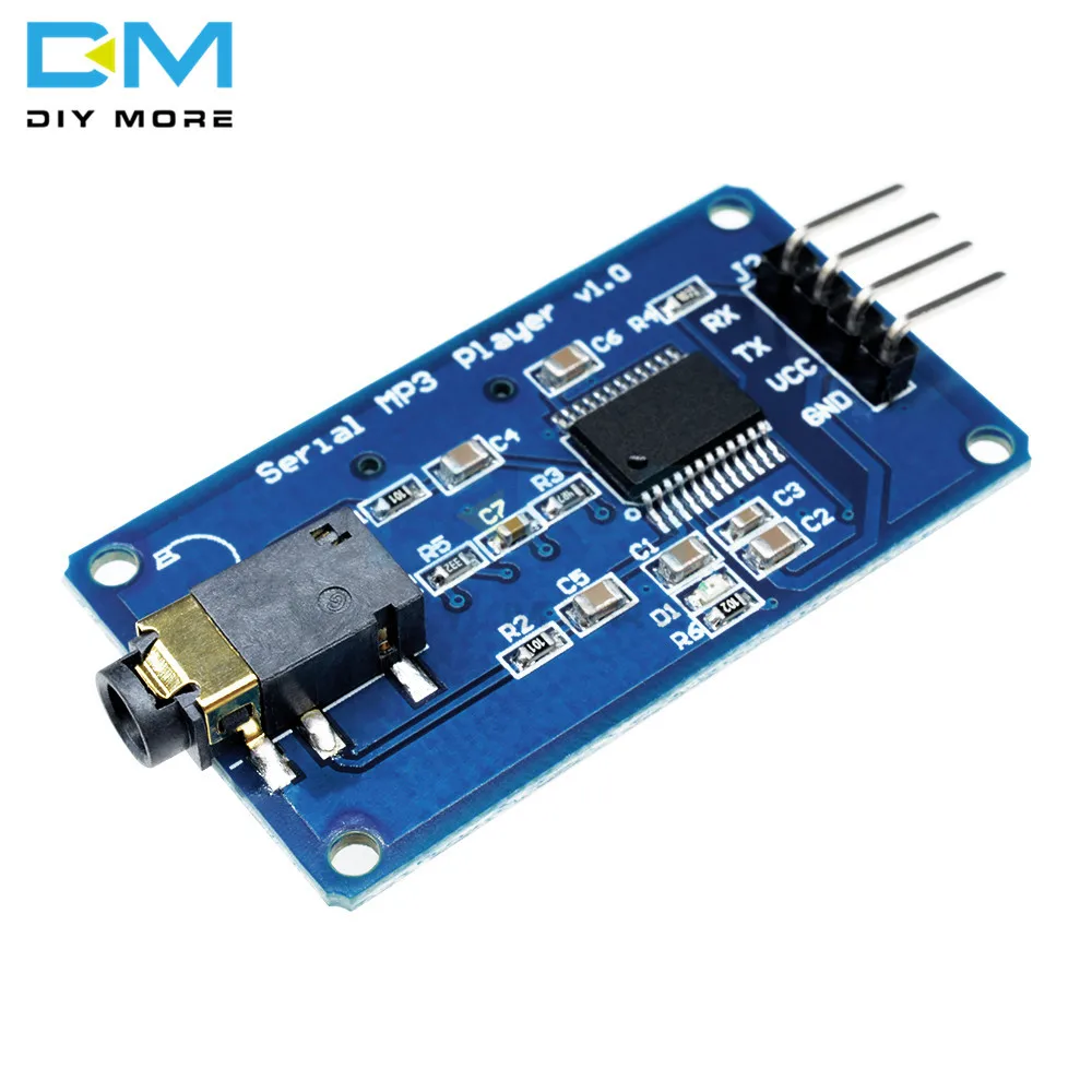 Последовательный модуль музыкального MP3 плеера YX5300 UART для Arduino AVR ARM PIC CF Micro SD SDHC