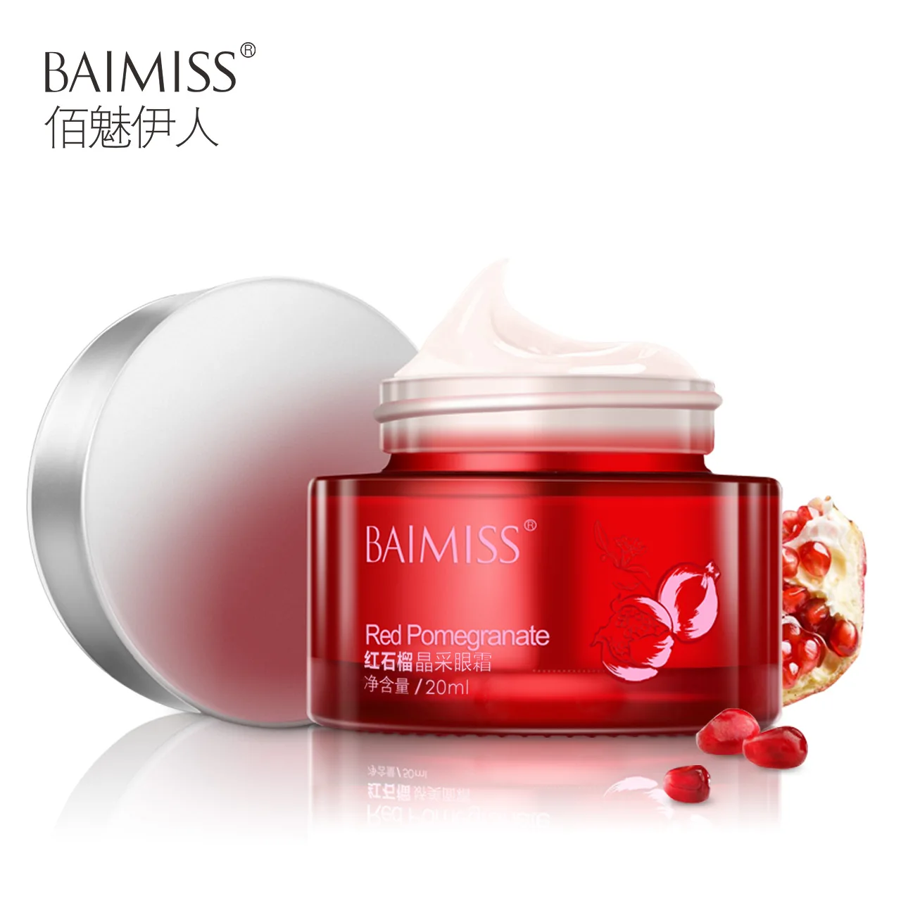 

BAIMISS Red Pomegranate Eye Cream Dark Circles Anti-Puffiness Eyes Moisturizer Whitening Anti-Wrinkle Cram For Eyes Care 20ml