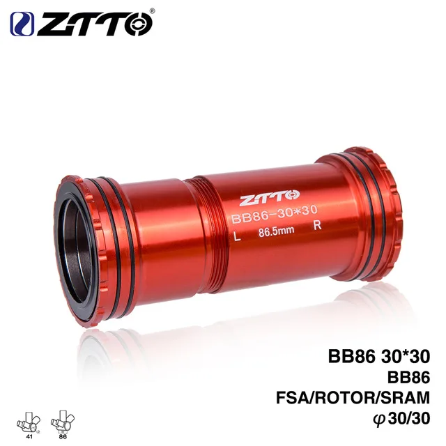 

ZTTO BB86 30 Press Fit Bottom Brackets 4 Bearings for Road bike Mountain 86mm frame BB shell use 30mm BB386 Crankset Chainset