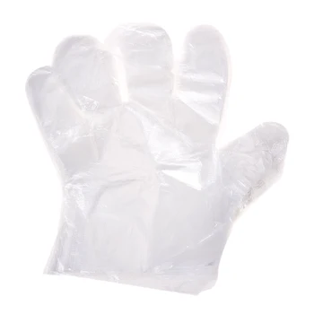 

MOOL 50 Pair Food Service Hand Protective Plastic Disposable Gloves Clear