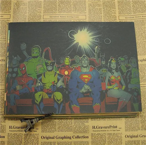 Винтажная Классическая серия супергероев Marvel Ретро плакат, крафт-бумага, бумага для бара, кафе, домашний декор, Настенная роспись, наклейка 42x30 см - Цвет: 23