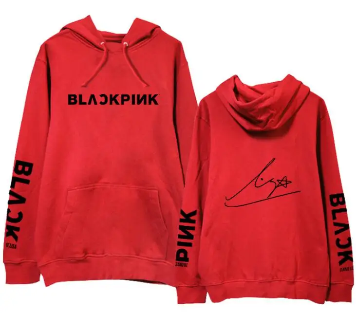 Новое поступление, kpop k-pop, черно-розовый пуловер с логотипом и подписью члена, толстовка унисекс, флисовая/тонкая черная, розовая толстовка