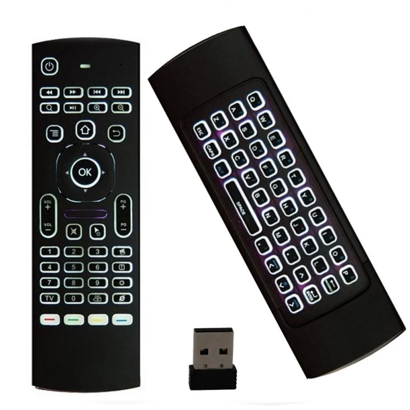 

MX3-L Air Mouse Backlight MX3-L Wireless Keyboard 2.4G Remote Control IR Learning Fly Air Mouse Backlit For Android TV Box PC