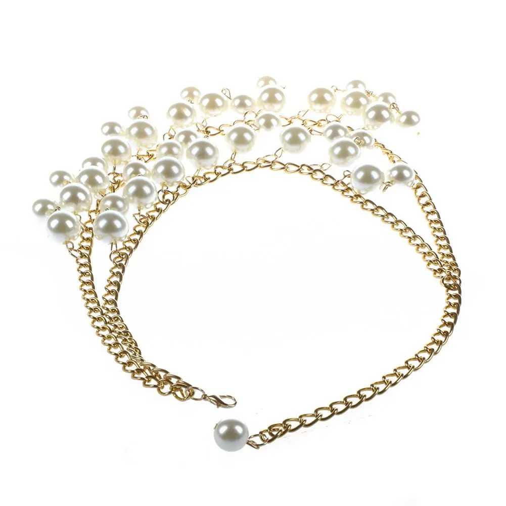 2 Broke Girls N116 Caroline inspired Gold and Cream Pearl pendant Chain