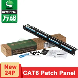 CAT6 патч Панель 24 Порты сети RJ45 UTP 19 дюймов крепление Тип с jacks