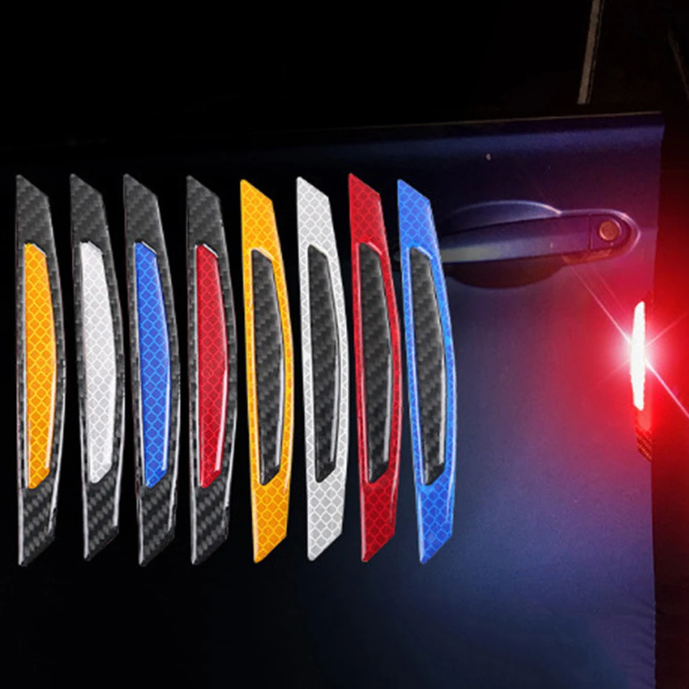 

4 PCS/set Car Reflective Strip Anti-collision Warning Sticker Safety Mark Side Scratch-proof Door Anti-collision Sticker