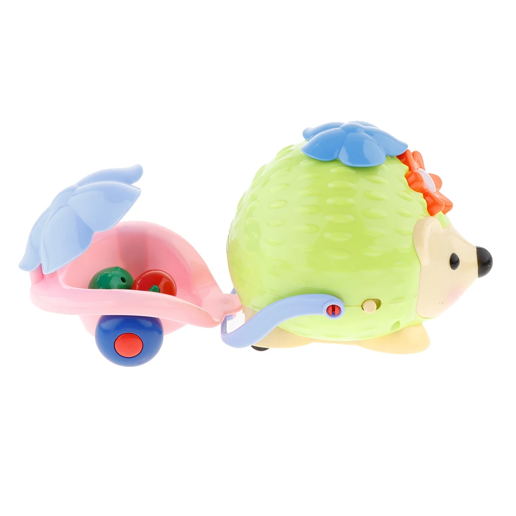 Electric Hedgehog Laying Eggs with Flashing Light & Music Toys Car Baby Early Educational Game Gift bumps change directions