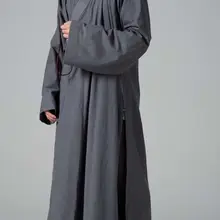 Унисекс весна и осень из хлопка и льна лежал медитации форма дзен монах костюмы боевых искусств кунг-фу халат платье высокого качества серый