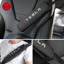1 Par de Coche de Seguridad Cinturón de seguridad de Hombro Pad Guardia Protector de La Cubierta coche Cojín Del Cinturón de Seguridad Universal para Tesla Model S Modelo X