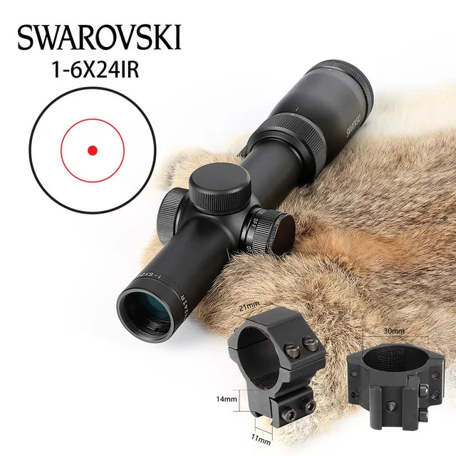 Тактический имитация Swarovskl круговой точечный прицел 1-6x24 IR Riflescope оптический прицел Красная точка Сетка прицел Охотничья винтовка прицелы - Цвет: 5