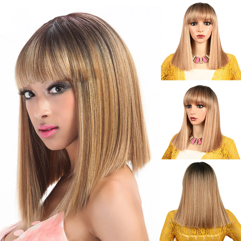 

HAICAR Sexy Synthetic Wigs Gradient Brown Gold Party Wigs Long Curly Hair 35cm Mixed Colors Synthetic Wig 40# dropship