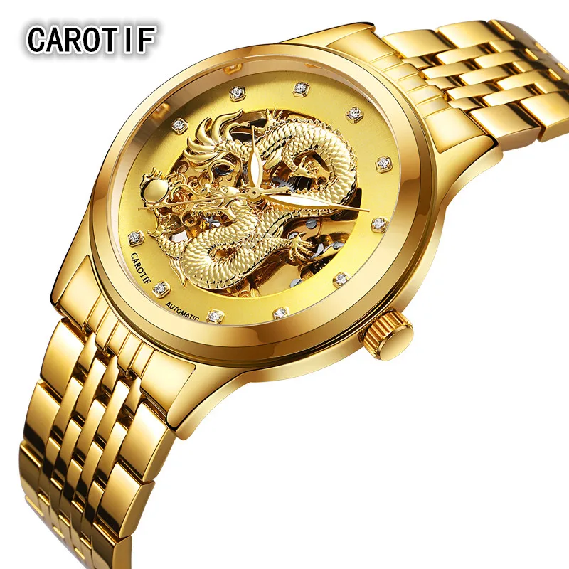 

Luxury Auto Mechanical Men Watch reloj hombre Dragon Wristwatches Waterproof Full Steel Men's Watch montre Male Clock erkek kol