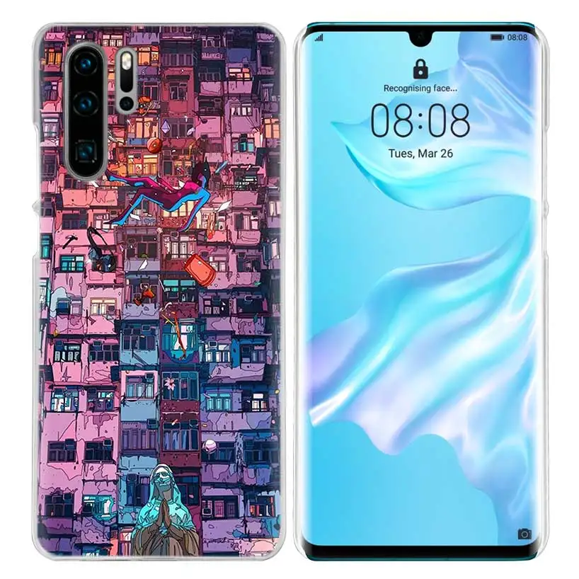 Neon Psychedelic Case for Huawei P20 P Smart Z Plus P30 P10 P9 P8 Mate 10 20 lite Pro Hard PC Luxury Phone Cover Coque