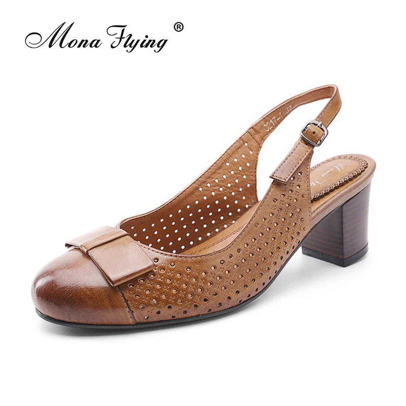 

Women's Sandals Shoes 2018 Brand Genuine Leather Med Heels Women Dress Shoes for Women Office Big Size Ladies Pumps shoes 0217-1