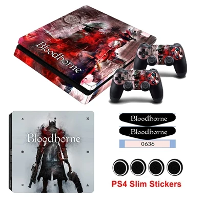 Светодиодный светильник бар кожа игра Bloodborne Кожа Наклейка для Playstation 4 Slim PS4 Slim консоль наклейки и 2 контроллера наклейки и крышки - Цвет: YSP4S-0951