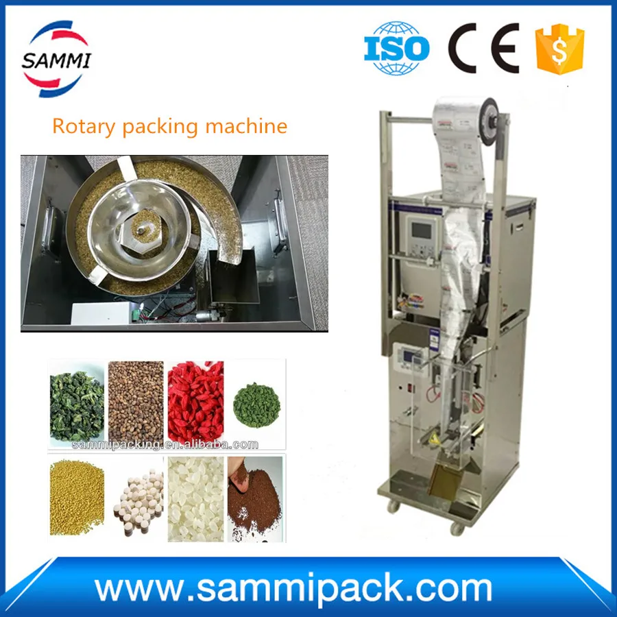 

2g to 100g back side seal with date printer rotary automatic packing machine filling SMFZ-70AD with flat seal, free shipping