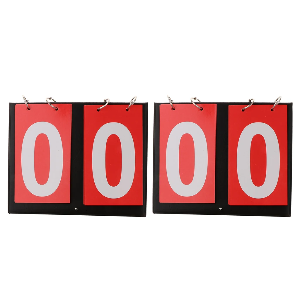 2 Pcs Waterproof Sports 2-Digital Scoreboard Table Top Flip Score Count Board for Basketball, Volleyball