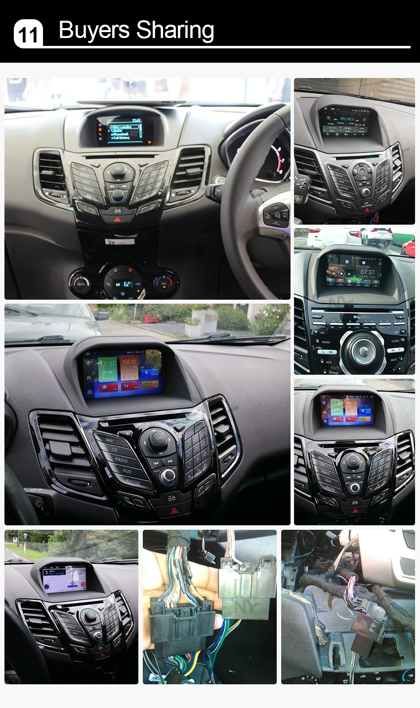 Discount 7" HD Android 8.1 Car GPS Stereo For Ford Fiesta 2013 2014 2015 2016 Auto DVD Audio Radio FM WiFi Navigation Free Backup Camera 13