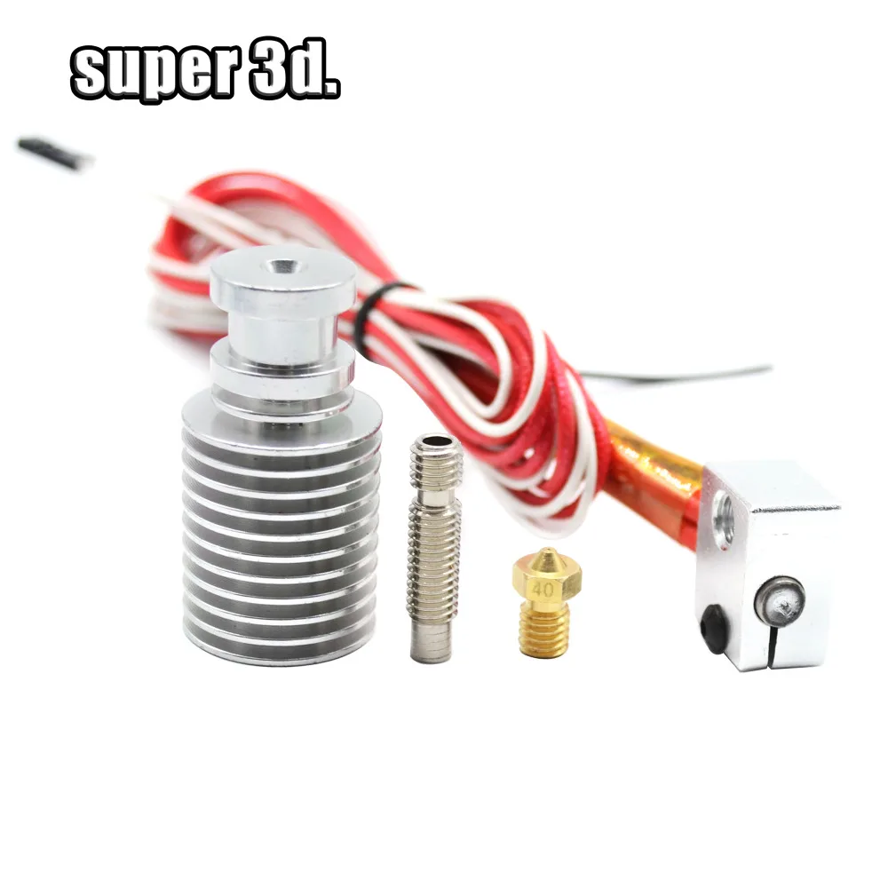 3D طابعة V6 واد لمسافات قصيرة J-رئيس Hotend 12 فولت ل 1.75 ملليمتر/3.0 ملليمتر الطارد مع 0.2/0.3/0.4/05 ملليمتر فوهة ل RepRap 3D طابعة