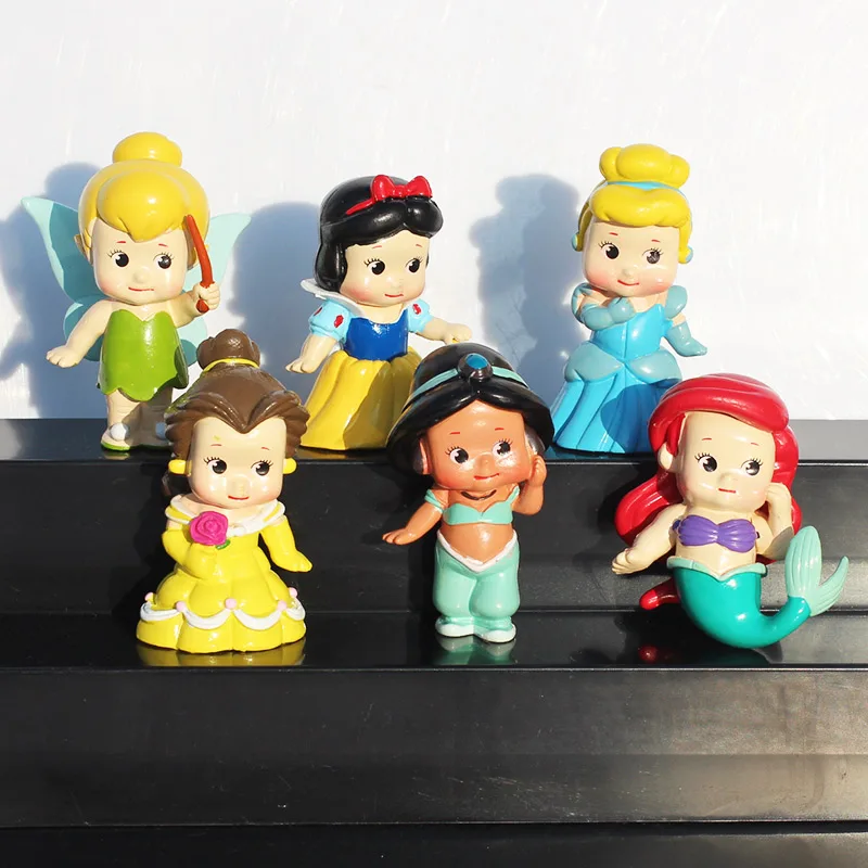 

10Set/Lot PVC Princess Tinkerbell Mermaid Doll Toy 6pcs/set 5cm Great Gift