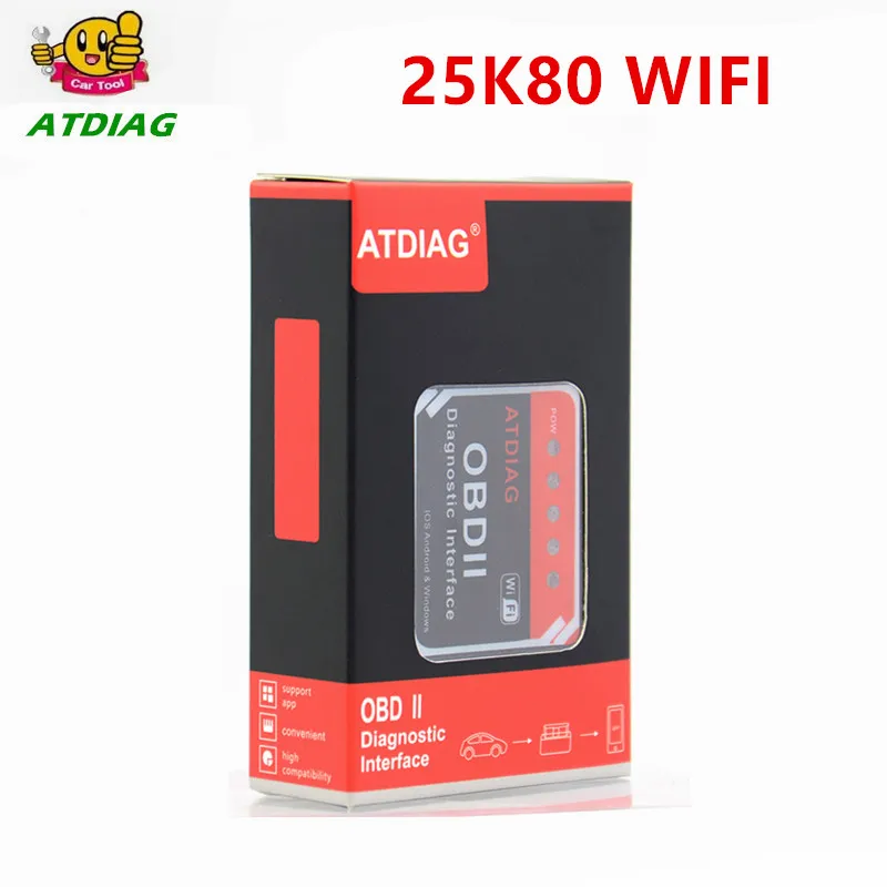 HH OBD 25K80 версия V1.5 с чипом 1,5 ELM327 расширенный мини HH ELM 327 V1.5 Bluetooth OBD2 Авто сканер инструмент - Цвет: 25k80 wifi