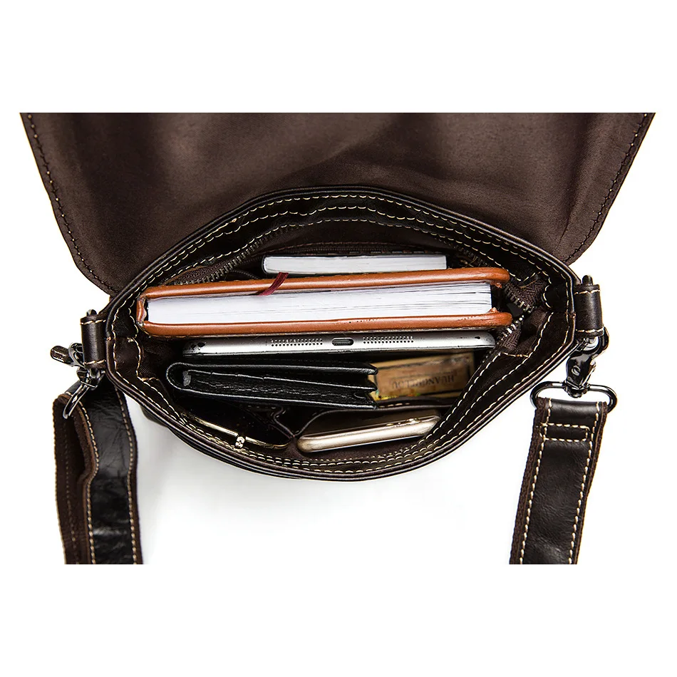 Factory direct Genuine Leather Men Bags casual soft surface solid color Messenger bag flip vertical shoulder bags