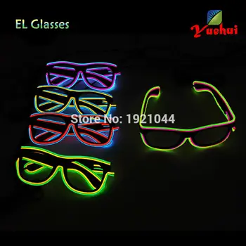 

NEW Style Double Colors Flashing EL wire Led Glasses Neon GLowing Glasses Lighting Colorful Glowing Gifts For Party Decoration